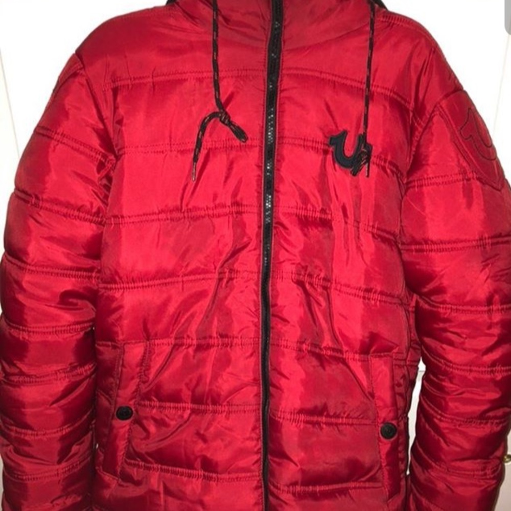 Mens true religion puffer red